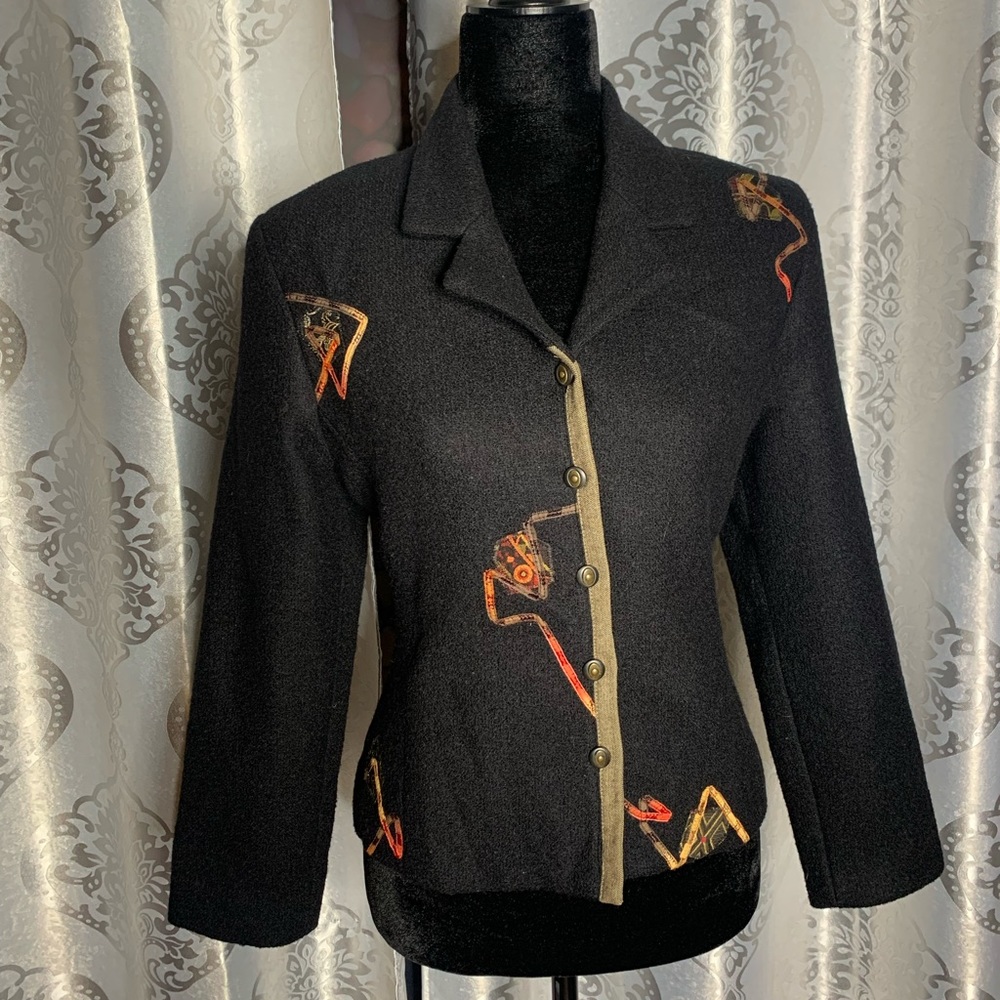 Vintage blazer beautifully adorned with patchwork  excellent condition
